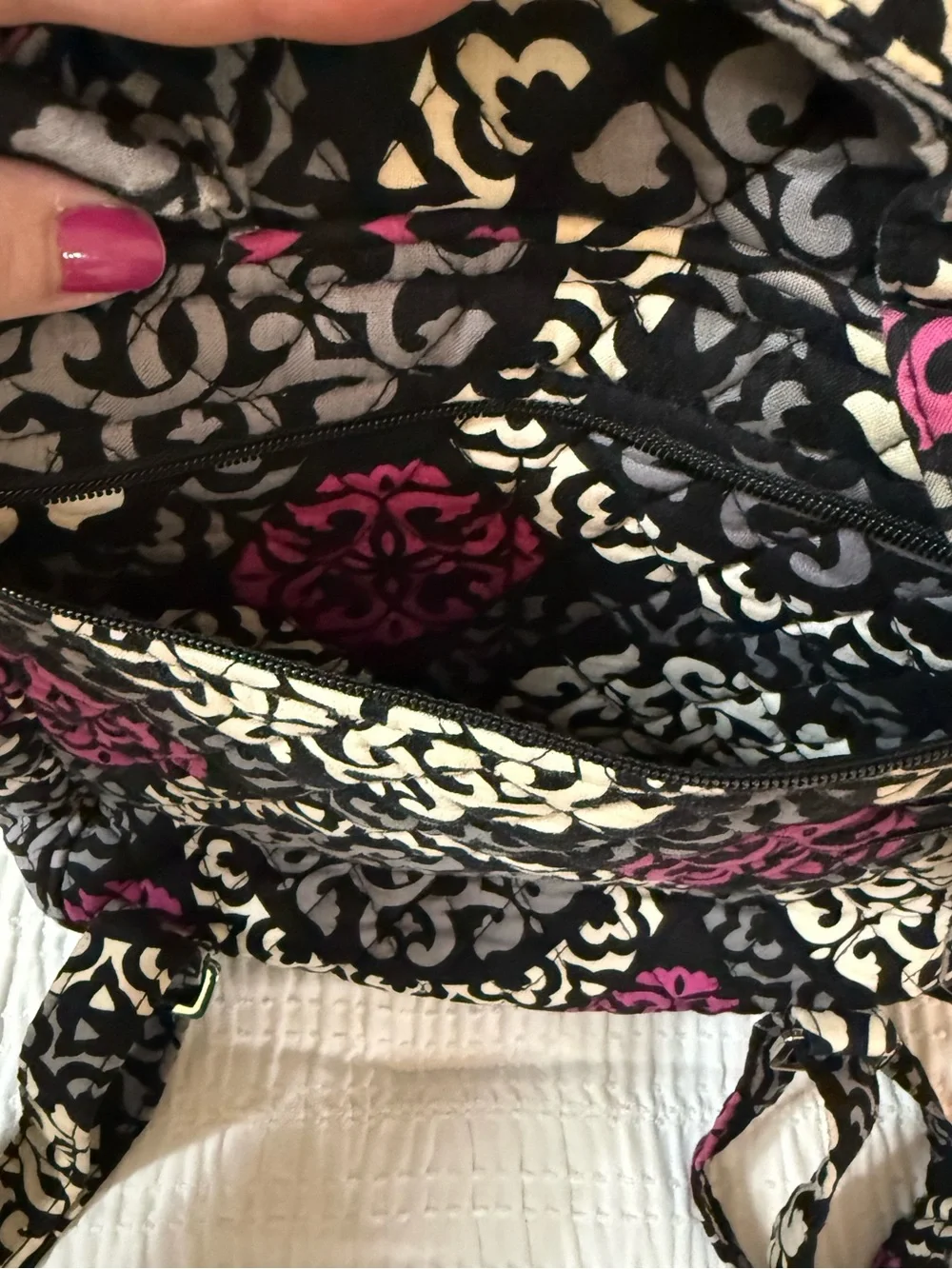 Vera Bradley Quilted Backpack - Canterbury Magenta